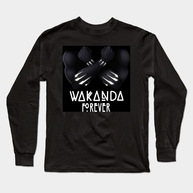 Wakanda Forever Long Sleeve T-Shirt by Mike Mincey